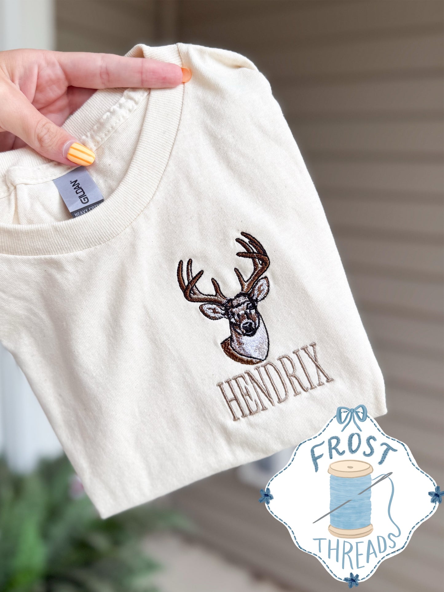 toddler embroidered buck tshirt