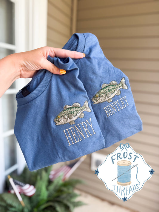 toddler embroidered bass tshirt