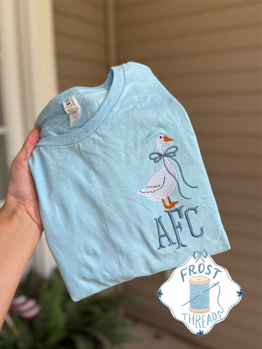 youth embroidered goose tshirt